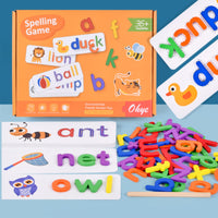 Lowercase Wooden Spelling Game Colorful Alphabet Matching Game Hands-on Letter Puzzle Set Word Recognition for Early Learners, Children