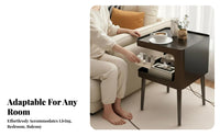 C-Shaped End Table Space-Saving eveningstand additional Storage for Bedroom, Homeowners