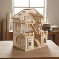 Villa Dollhouse Sturdy Wood Princess Dollhouse opening Layout Pretend Play House for Nursery