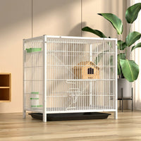 Small Animal Enclosure Pet Cage, Iron Wire Guinea Pig Cage with Out Tray, 1.5cm Bar Spacing Squirrel Cage Indoor, Water Bottle and Accessories