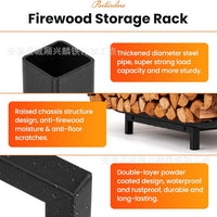 Metal Firewood Rack for Outdoor Camping Wood Storage Organizer