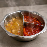 Extra Thick Stainless Steel Octagonal Hot Pot with Dividers for Induction Cooktops