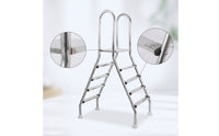 Stainless Steel Double-Sided Pool Ladder Long-Lasting Pool Ladder with Handrails Sturdy Outdoor for Backyard
