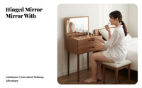 Flip-Top Makeup Table Space-Saving Flip-Top Vanity Multifunctional for Teenagers