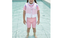 No Inflation Needed Kids Foam Swim Vest Cute Ruffle Design Kids Swim Vest Soft Comfort Material Life Jacket Adjustable Crotch Strap for Toddlers, Beach