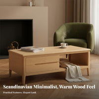 Rectangular Coffee Table with Storage Modern Minimalist Design Rectangular Center Table Nordic Design Stable Framework for Home