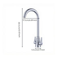 Brass Double Handle Kitchen Faucet, Hot & Cold Mixer
