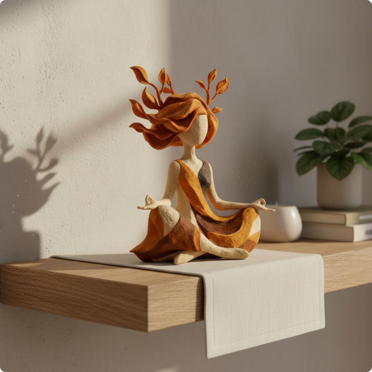 Seated Meditation Figurine Calm Resin Sculpture Artistic for Desk, Shelf