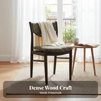 Woven Seat Yrear Chair French & Aesthetic Upholstered Wooden Chair Mid-1900s-Century Modern Aestheticera Modern Design Hardwood