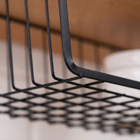 Iron Hanging Basket for Kitchen Cabinet Storage, No Drill Shelf Organizer with Hook-On Design, Stainless Steel Wire for Bedroom