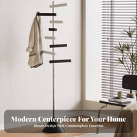 Piano Key Coat Tree Rotatable Hooks Freestanding Garment Holder Minimalist