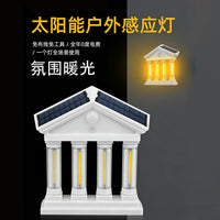 跨境太阳能人体感应壁灯欧式小房子钨丝照明灯庭院led装饰小夜灯