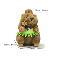 Groundhog Stuffed Animal with Cap Adorable Sitting Groundhog Stuffed Animal Squeezable Long-Lasting for Children, Nursery, Shelf