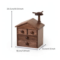 House Shaped Jewelry Box Decorative Jewelry Box with Drawers Compact for Bedside Table