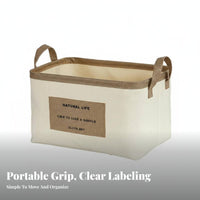 Rectangular Tote with Handles Space-Saving Foldable Canvas Tote Washable