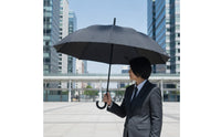 Waterproof Stick Umbrella with Hook Handle Double-Person 10-Rib Umbrella Windproof Reinforced for Commuters, Rainy Days, Travel