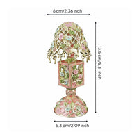 Enamel Flower Lamp Box Gift Idea Home Decor Handmade Design for Dressing Table