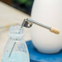 Glaze Blower with Wooden Grip Stainless Steel Pottery Glaze Spraying Tube Compact Ceramic Spray Tool for Hobbyists