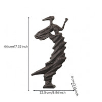 Cast Iron Sculpture Rectangular Base Abstract Sculpture Modern Design House Decoration for Living Room
