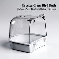 Bird Bath Tub for Cage Hanging, Spacious Bird Cage Shower Enclosure, Parrot Bath #variant:Covered Bath