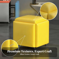 Padded Cube Stool Square Folding Stool Compact for Side Table