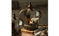 Candle Holder Aged Regal Glass Candle Holder Antique Bronze Candelabra for Tabletop, Mantel, Entryway