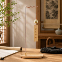 Brush Pen Holder Stand Desktop Brush Hanger with Wood Base Basic Rack for Calligraphers