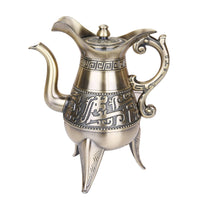 Liquor Pot Engraved Metal Pitcher with Spout Tabletop for Collectors, Hosts