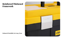 Toolbox with Removable Tray Hard-Wearing Compartment Organizer Box Portable