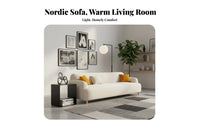 Modern Design Straight-Line Minimalist Sofa Breathable Textile Living Room Furniture Easy to Clean Couch Supportive Cushioning for Apartment Dwellers, Young Adults, Homeowners, Small Areas, Lounge Area