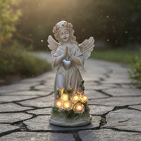 Solar Angel Garden Light Rechargeable Battery Resin Angel Ornament Light