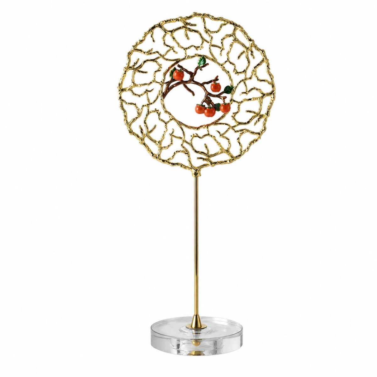 Standing Ornament with Persimmon Motif Modern for Entryway
