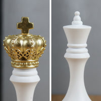 6 Pieces Tabletop Chess Piece Set with Pedestal Matte Chess Figurine Set Elegant Sophisticated for Classroom