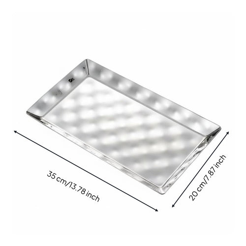 Sashimi Ice Platter Elegant Design Decorative Serving Dish Easy to Clean Stainless Steel Serving Tray for Home Entertainers, Catering Events, Parties