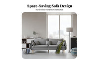 Removable and cleanable Cover Upholstered Settee with Wooden Legs Nordic Design Wood Frame Loveseat Modern Minimalist aesthetic Sofa Easy to Assemble for Small Space Owners, Apartment Dwellers, Homeowners, Guesthouse, Studio, Lounge Area, Bedroom