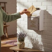 Embossed Wall Mailbox Easy to Install Vintage Iron Mailbox for Indoor Storage
