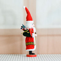 36cm Santa Claus Nutcracker Solid Wood Figurine Christmas Decoration