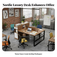 2 Person Desk Nordic look & design Double Workstation Light Luxury design look collaborativemputer Table for emerging business Teams, Professionals, collaborative-Working Space, Study Room