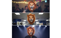 Realistic Lion Mask Full-Face Lion Head Mask Breathable Tear-Resistant for Halloween
