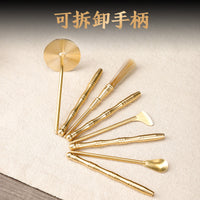 Brass Incense Tool Set for Incense Ceremony, Includes Tamping, Spoon, and More
