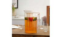 Leak-Proof Cold Brew Pitcher with Filter Slender Cold Brew Pitcher Reusable Iced Tea Maker with Infuser Food-Grade-Clear for Kitchen Counter
