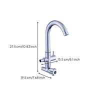 Wall-mounted brass kitchen faucet