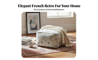 Woven Square Pouf French design Floor seat Black and cream Pattern for Parents