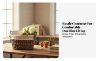 Round Woven all-purpose organizer Handmade Storage Basket Rustic Design for Desktop, Bedroom