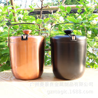 Stainless Steel Ice Bucket with Lid and Tongs for Beverages and Beer