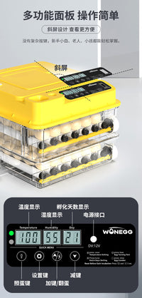 WONEGG Egg Incubator with Humidity and Temperature Control, 24-288 Eggs, Visible Lid
