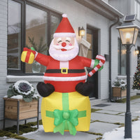 Santa Decoration with Candy Cane Lighted Inflatable Santa with Candy Cane Christmas Inflatable Built-Information Families, Yard,