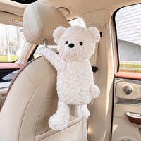 Cute Soft Bear Tissue Holder Soft Teddy Bear Tissue Holder Decorative Organizer Adorable for Drivers, Vehicle Interior