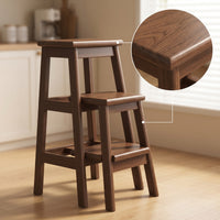 Three-Step Stool Sturdy Wooden Step Stool Finish Furniture for Seniors, Closet, Pantry