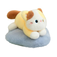 Cat Stuffed Pillow Lying-down Stuffed Toy with Cushion Cat Plushie Soft Stuffed for Children, Bedroom, Desk